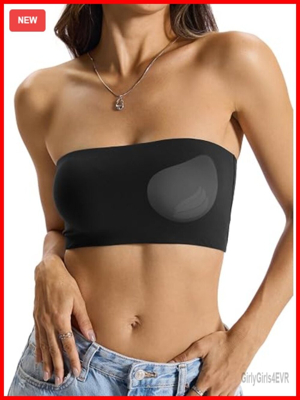 Padded Double Lined Bandeau Strapless Tube Top Crop Backless Tank